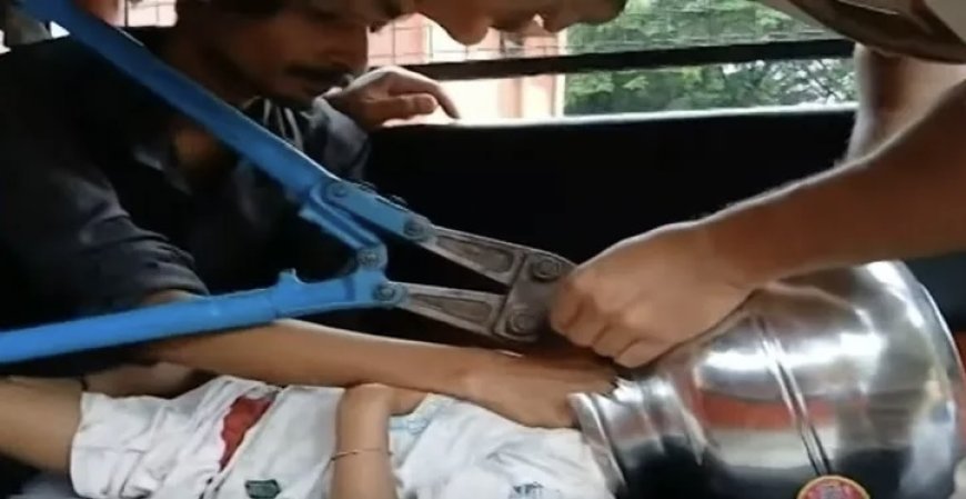 Toddler Rescued After Head Gets Stuck in Steel Pitcher