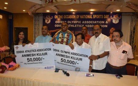 Odisha felicitates sprinter Animesh Kujur on National Sports Day