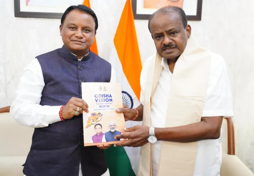 CM Majhi Meets Union Minister Kumaraswamy to Boost Odisha’s Steel Sector