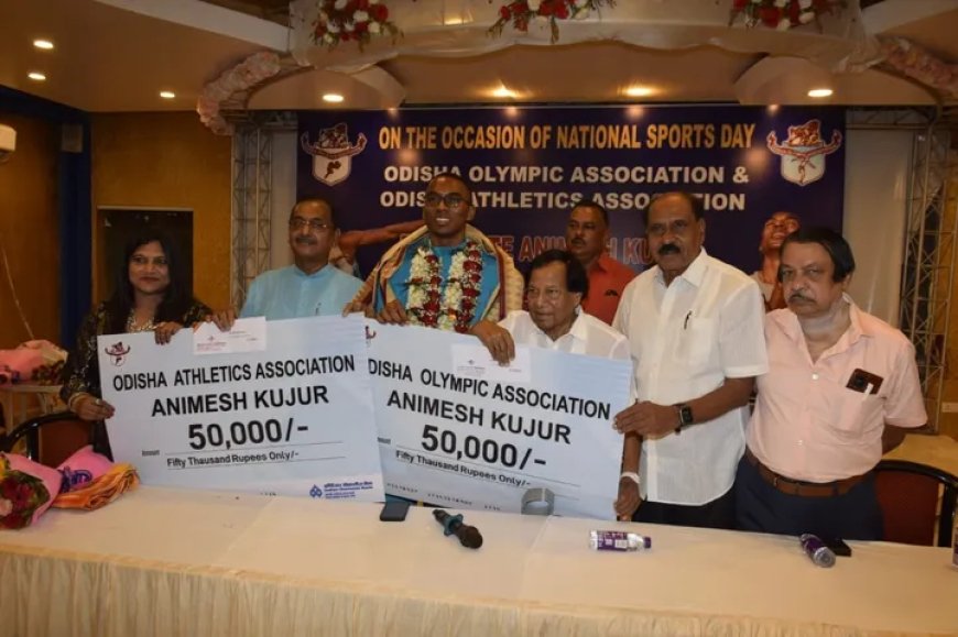 Odisha felicitates sprinter Animesh Kujur on National Sports Day